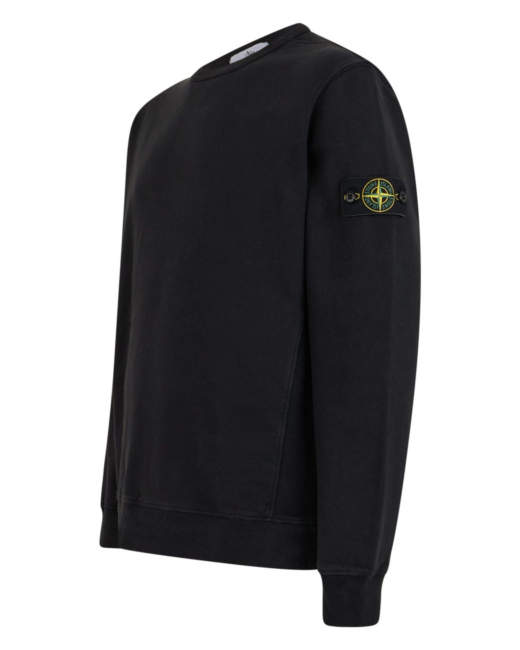 Stone Island Black Crewneck Sweater Cotton Sweatshirts for men