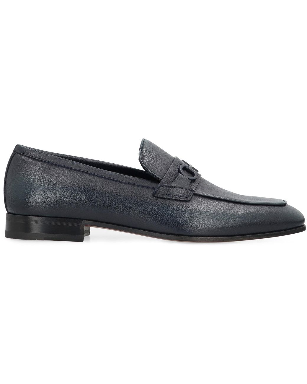 Ferragamo Black Leather Loafers for men