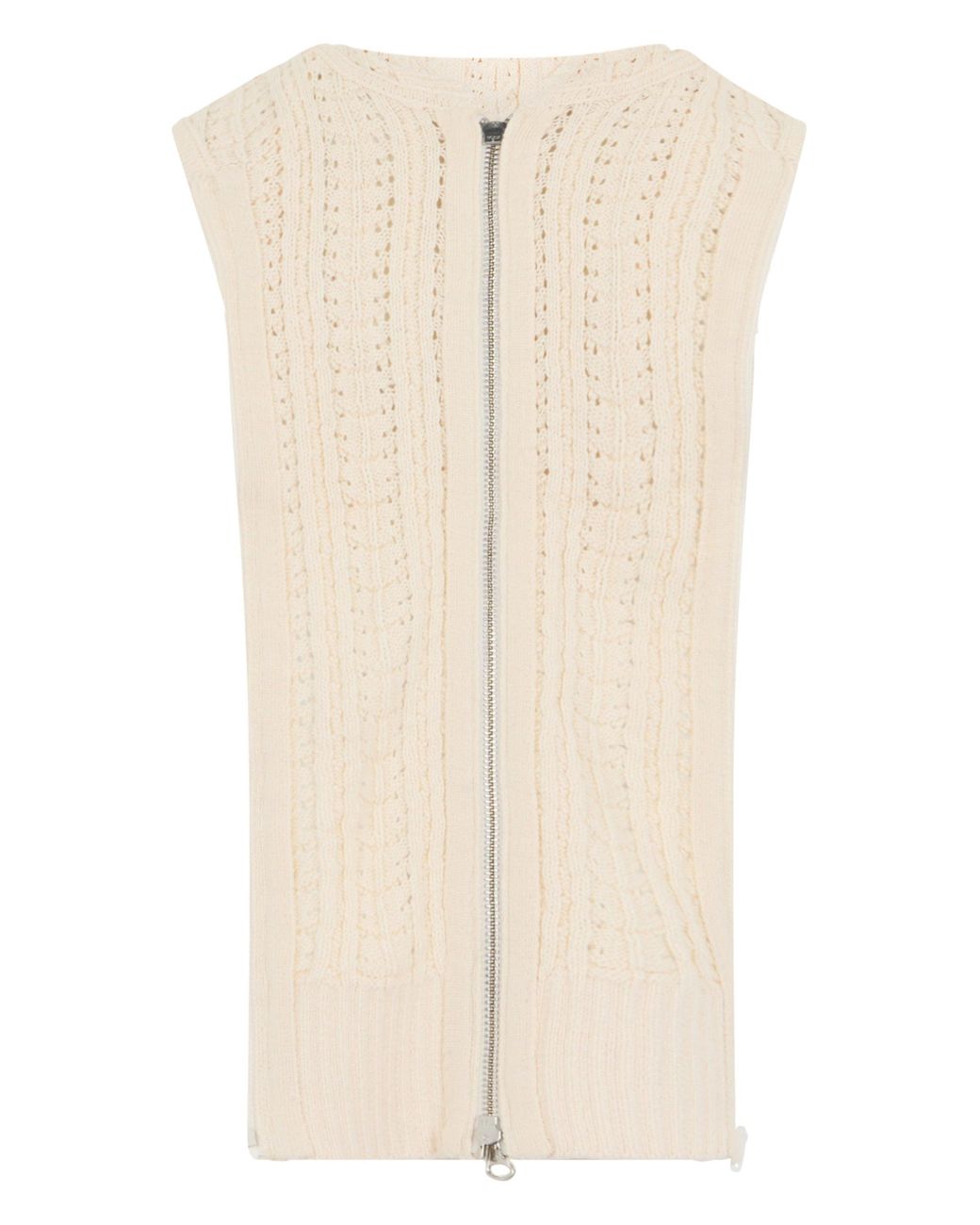 Veronica Beard Natural Sleeveless Cardigan Cotton Cardigans