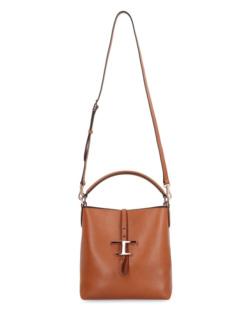 Tod's Brown T Timeless Leather Bucket Bag