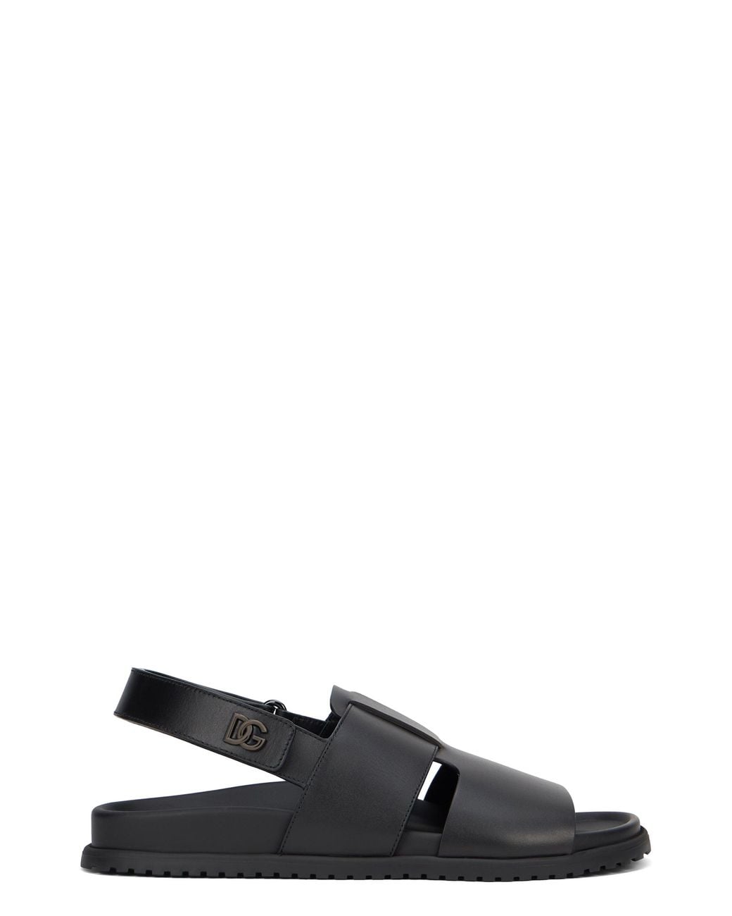 Dolce & Gabbana Black Dolce & Gabbana Smooth Leather Sandals for men