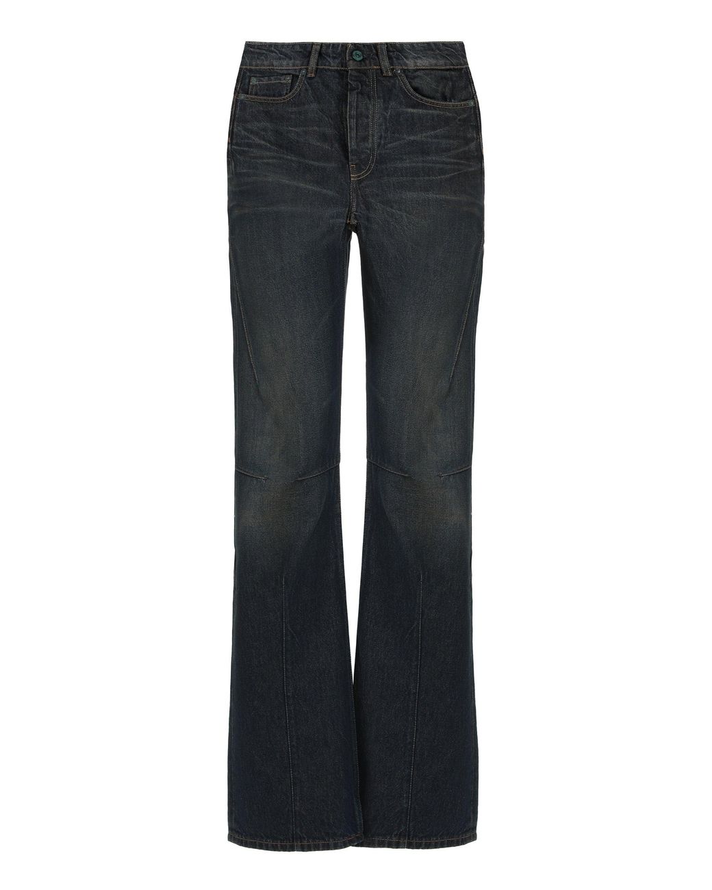 Our Legacy Black Flared Jeans With Moto Cut Cotton