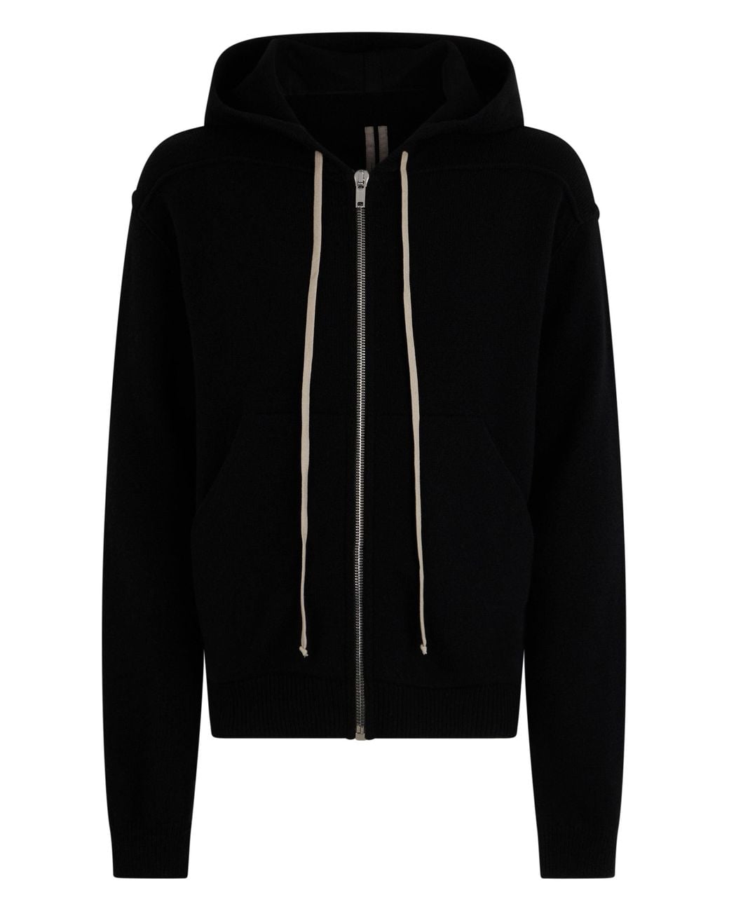 Rick Owens Black Hooded Sweatshirt With Zipper for men