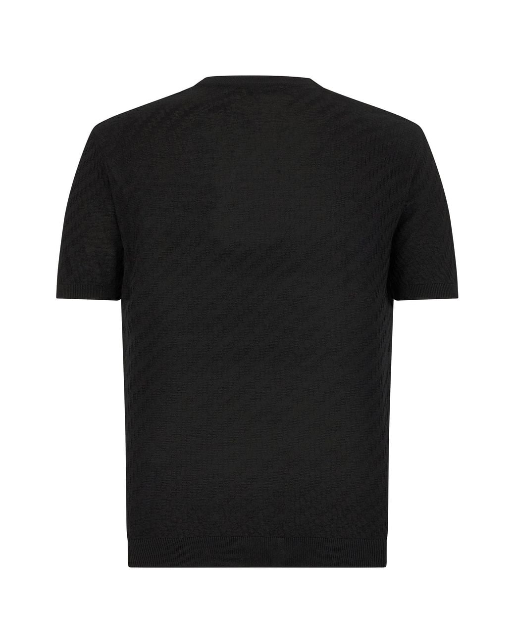 Emporio Armani Black Virgin Wool Sweater With Pattern for men
