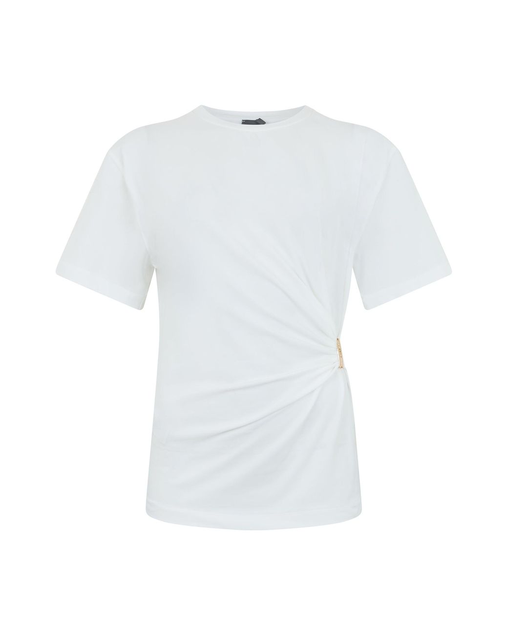 Pinko White Elastic Cotton T-Shirt