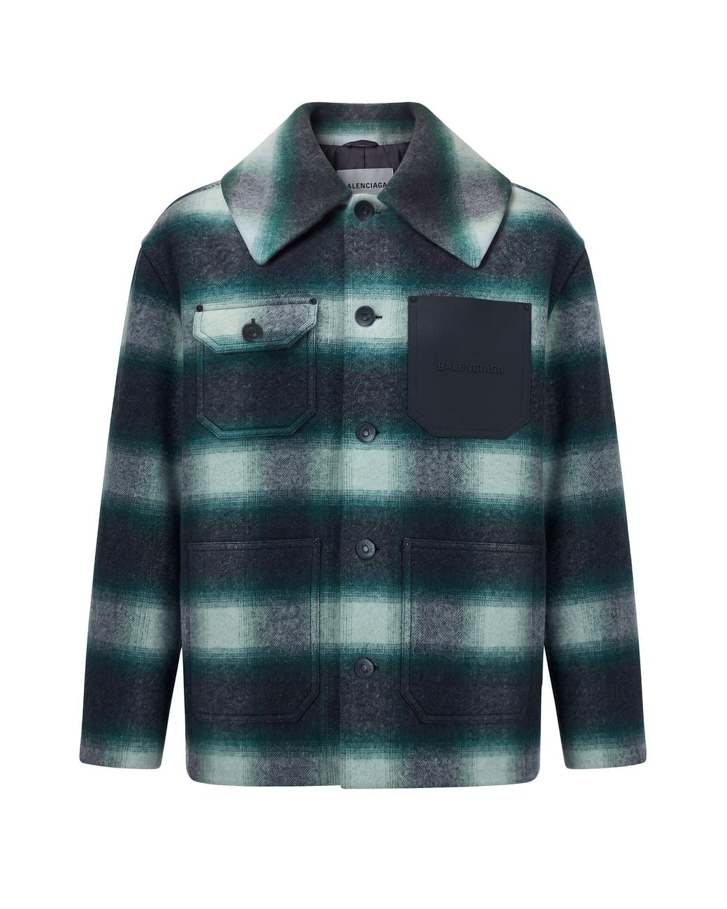 Balenciaga Blue Checked Jacket for men