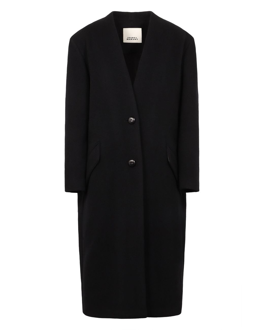 Isabel Marant Black Single-Breasted Wool Coat