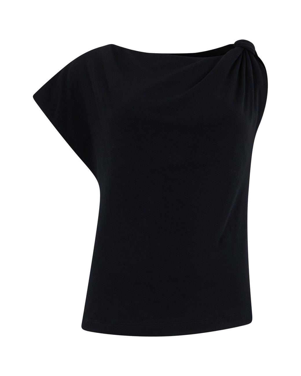Pinko Black Cotton T-Shirt, Wide Neckline
