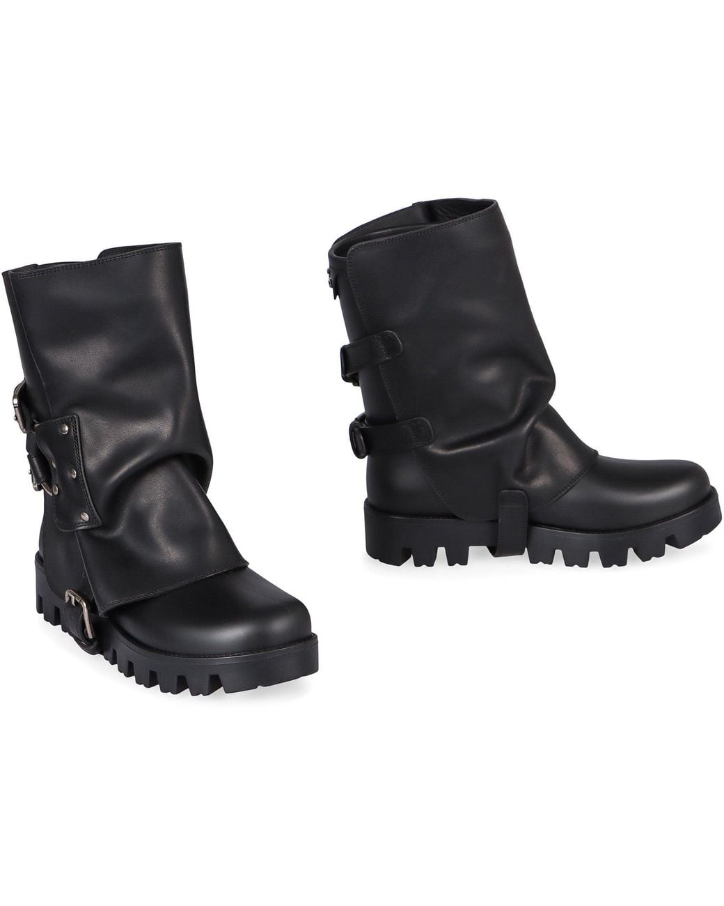 Dolce & Gabbana Black Dolce & Gabbana Rubber And Leather Boots