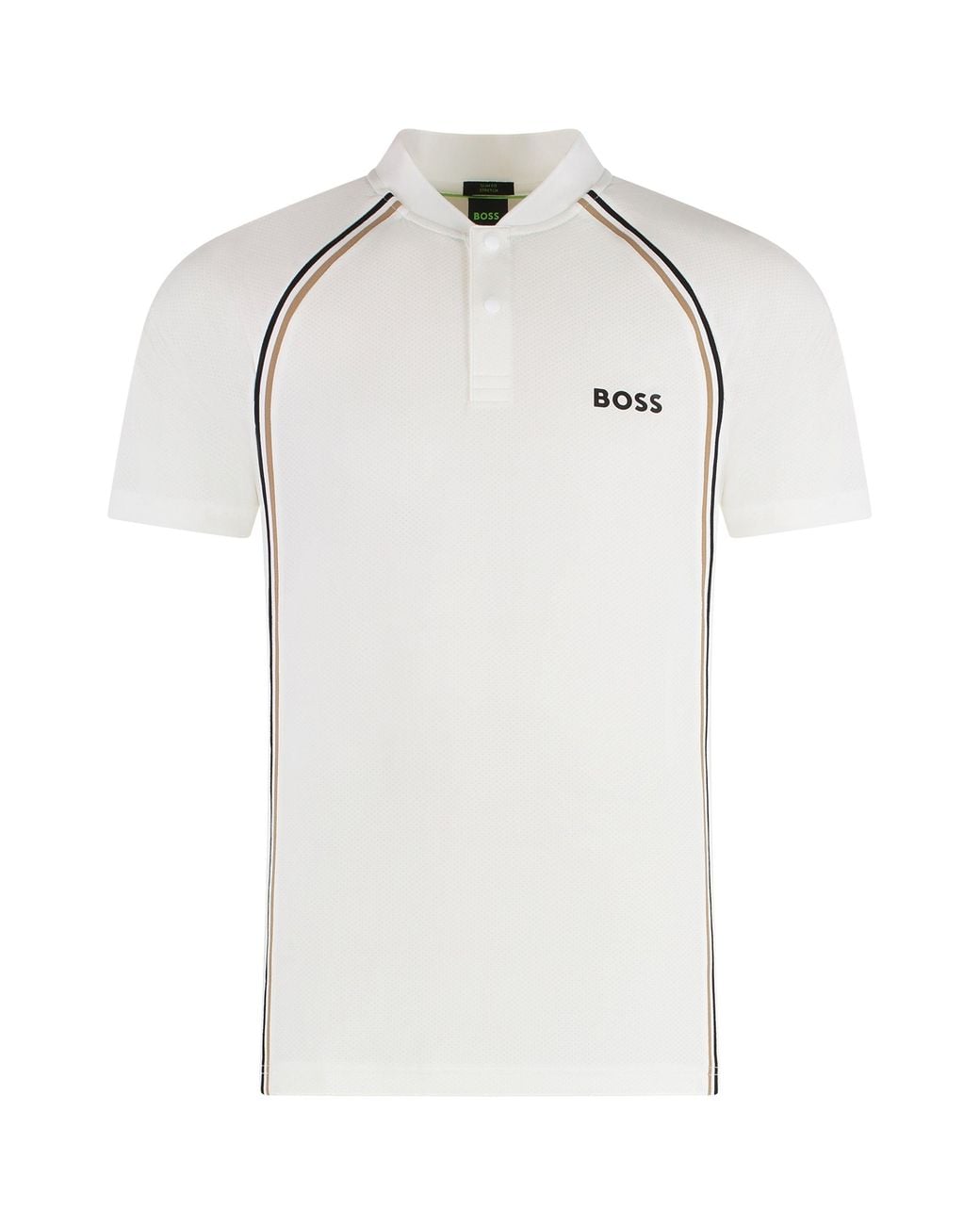Boss White Technical Fabric Polo Shirt for men