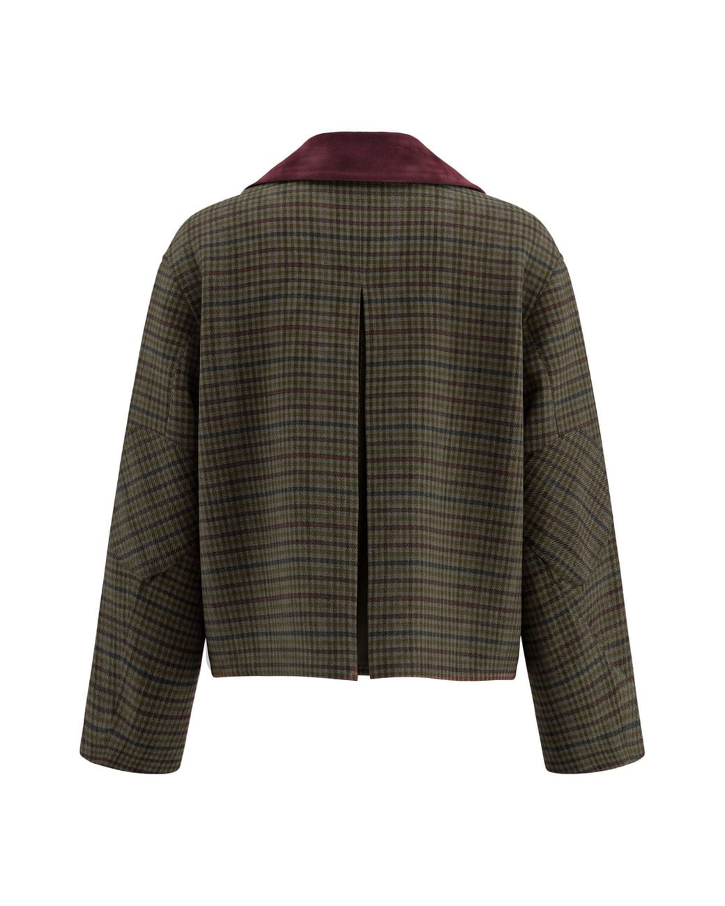 Ganni Brown Twill Jacket Made Of Wool Blend