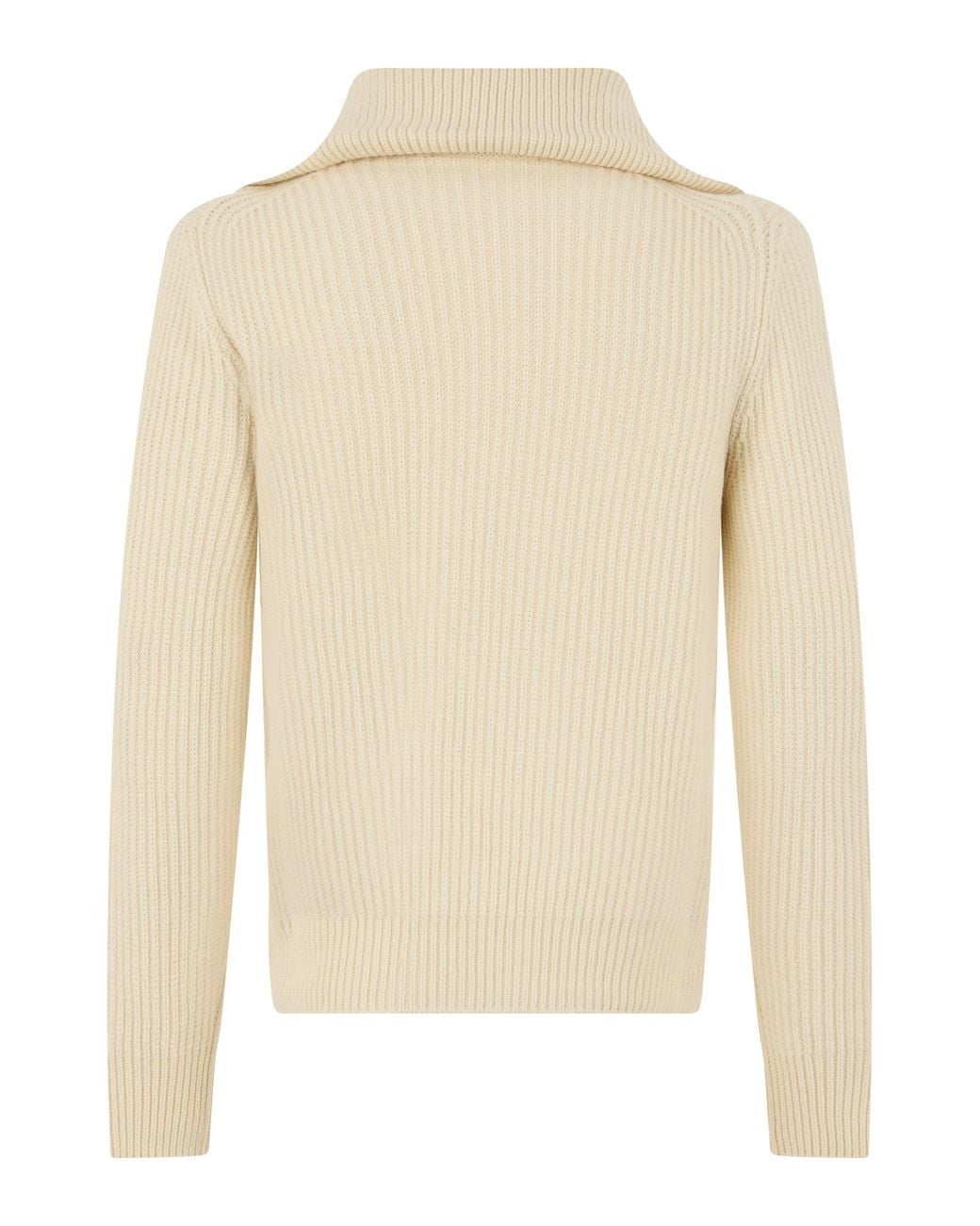 Moncler Natural Sweater With Zip Collar for men