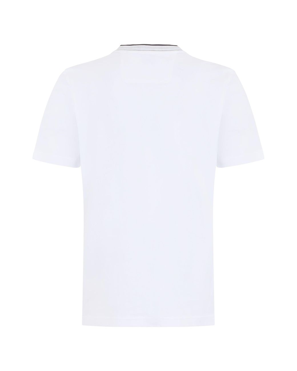 Boss White Cotton T-Shirt With Embroidery for men