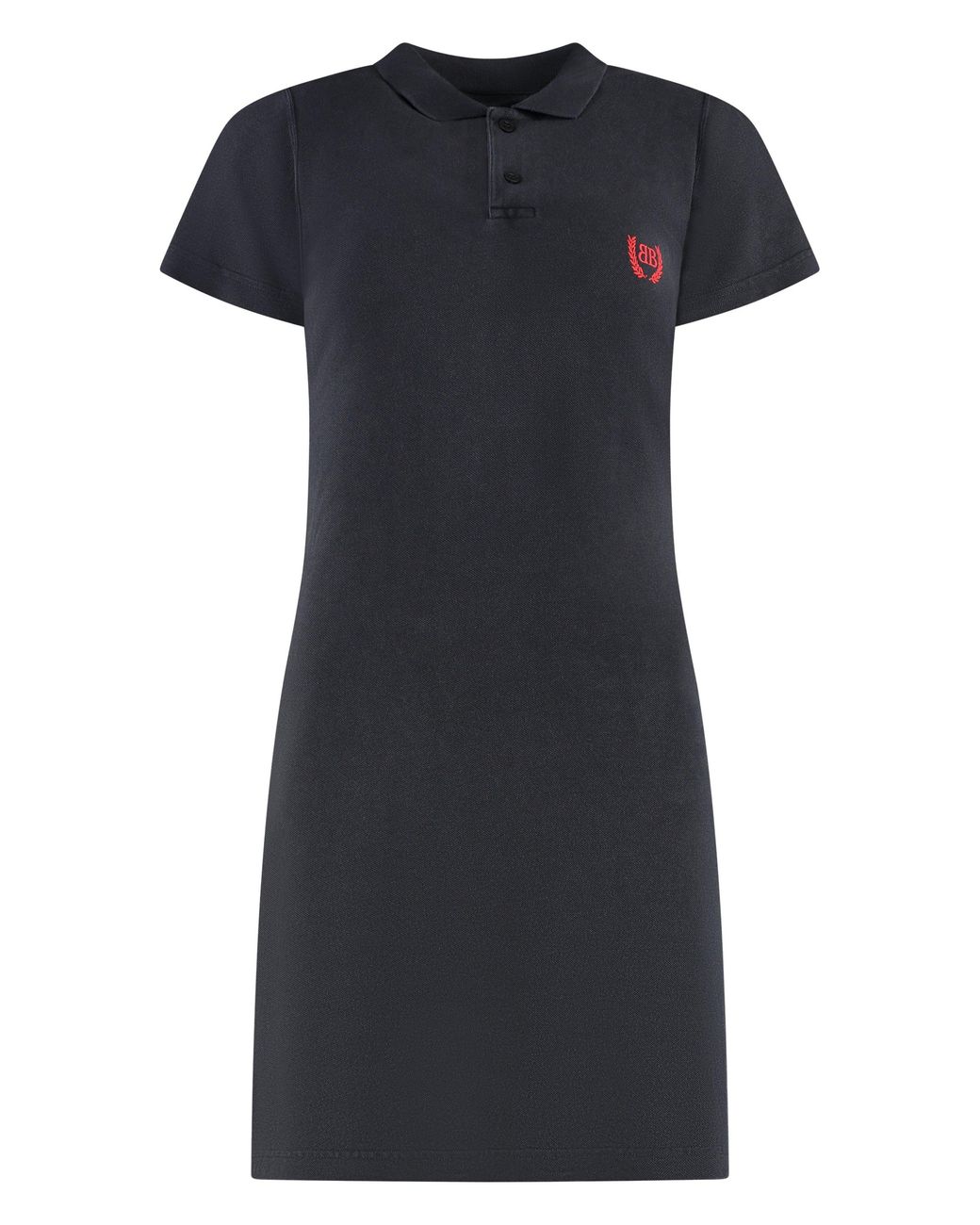 Balenciaga Black Cotton Pique Polo Dress Cotton; Trim: Polyester