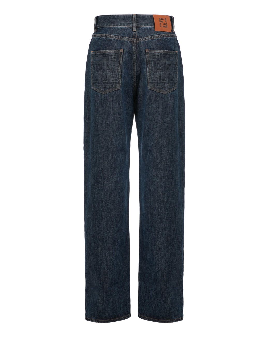 Fendi Blue Wide Leg Jeans With 5 Pockets