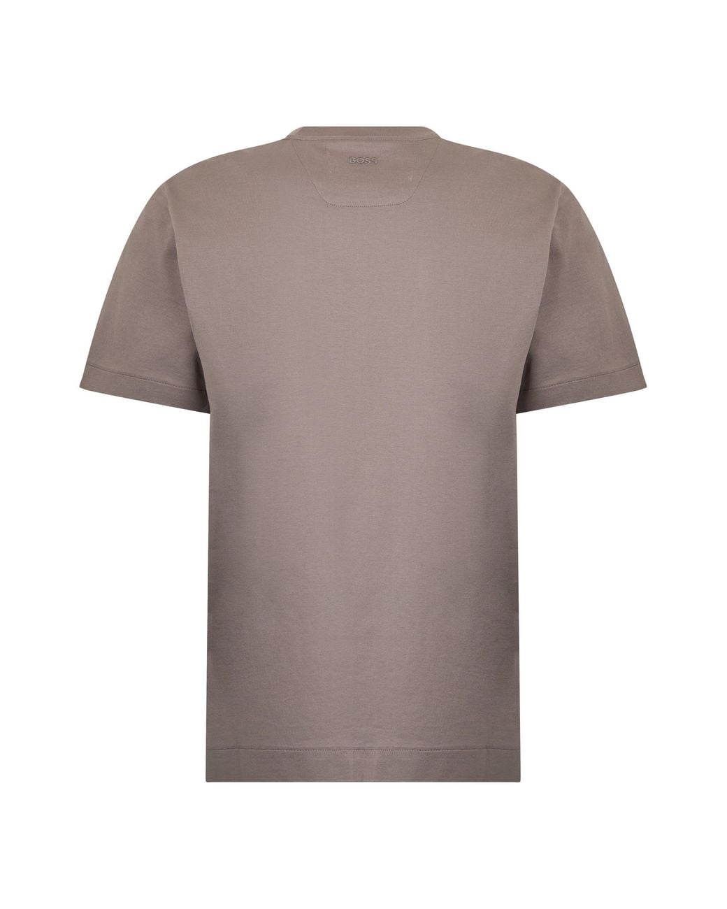Boss Brown Cotton T-Shirt With Embroidery for men