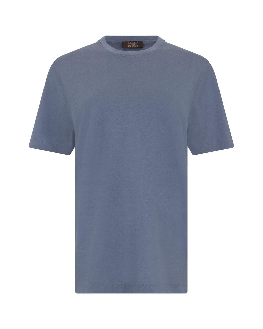 Slowear Blue Cotton T-Shirt With Short Sleeves for men