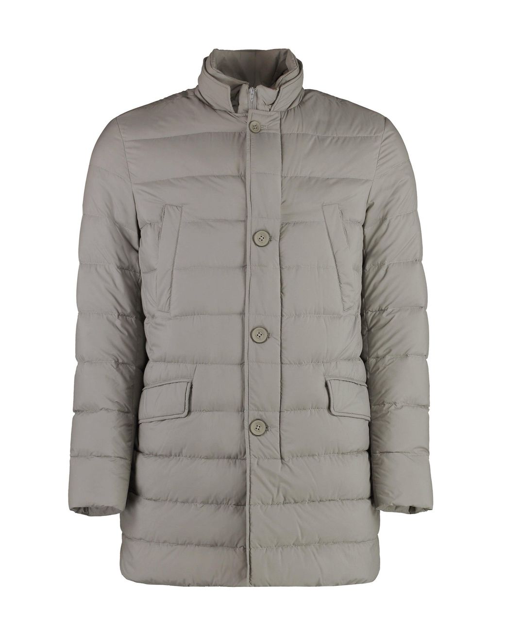 Herno Gray Techno-Nylon Down Jacket Polyamide Padded for men