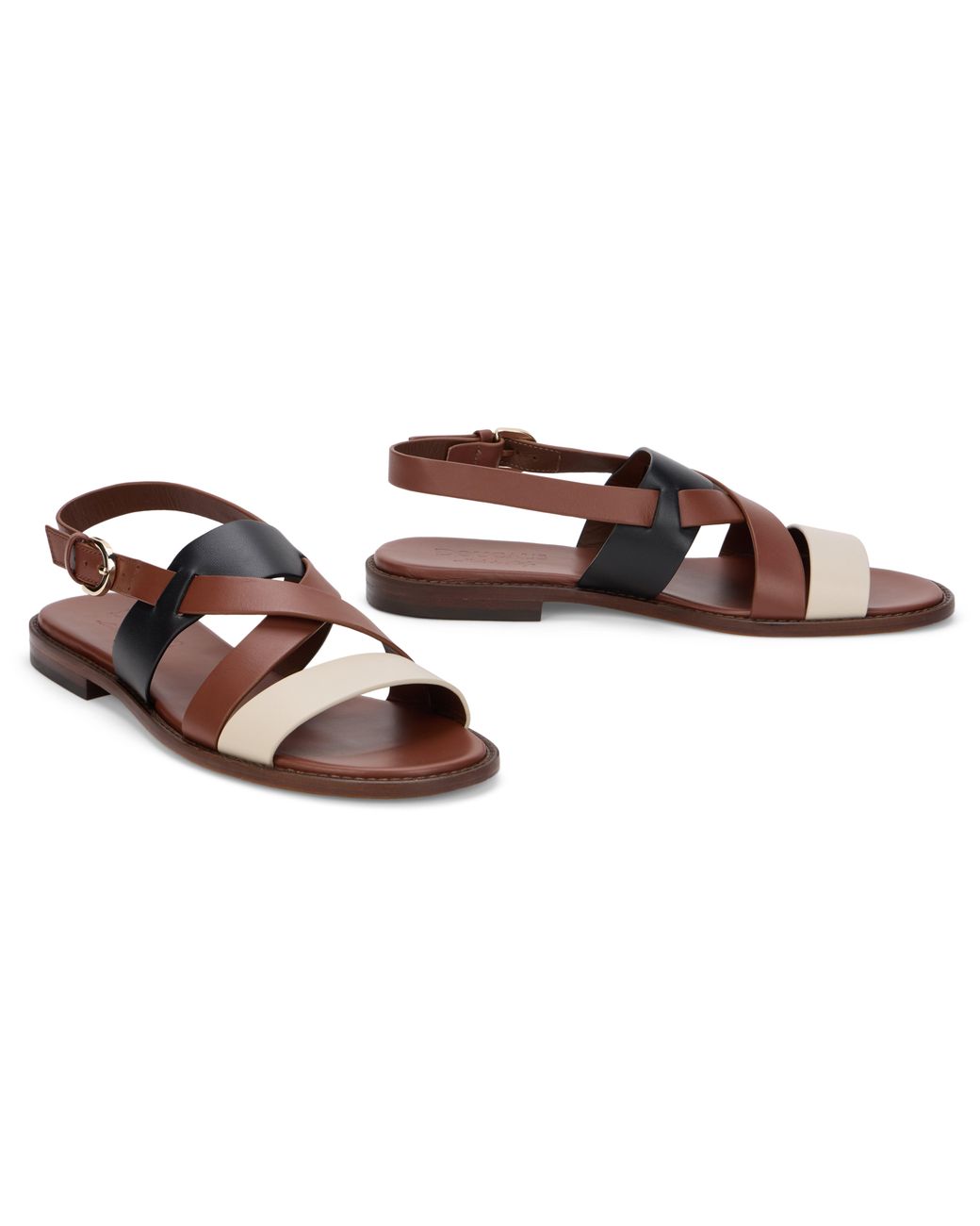 Doucal's Brown Low Leather Sandal