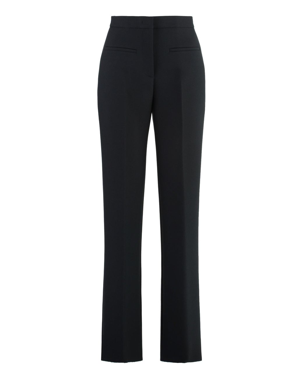 MSGM Blue Crêpe Tailored Trousers Elastane Flared