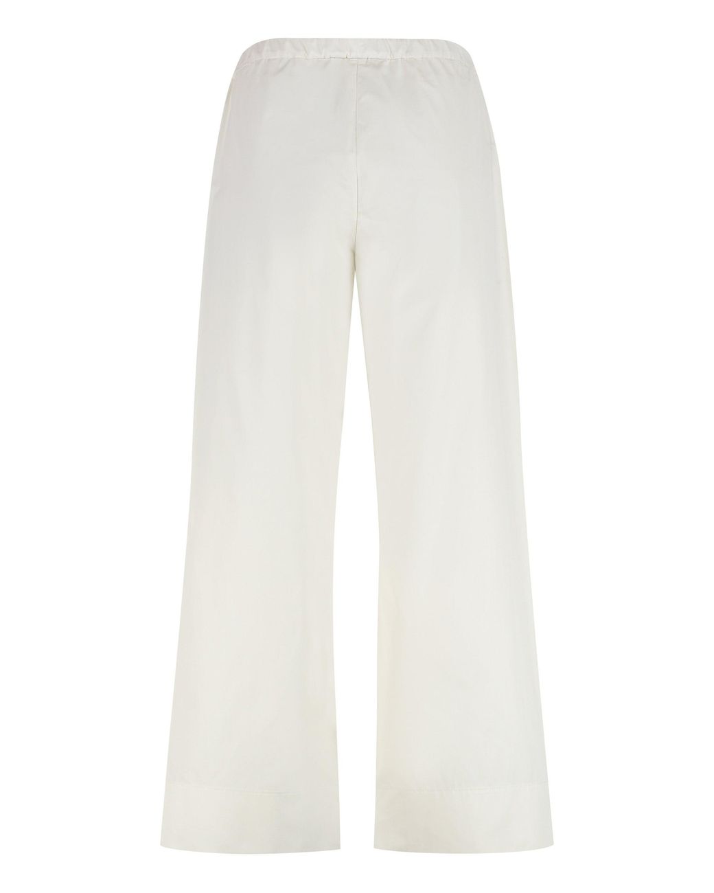 Max Mara White Argento Poplin Cotton Trousers