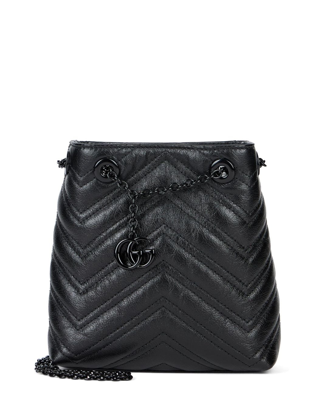 Gucci Black Shoulder Bag Marmont Mini Calf Skin