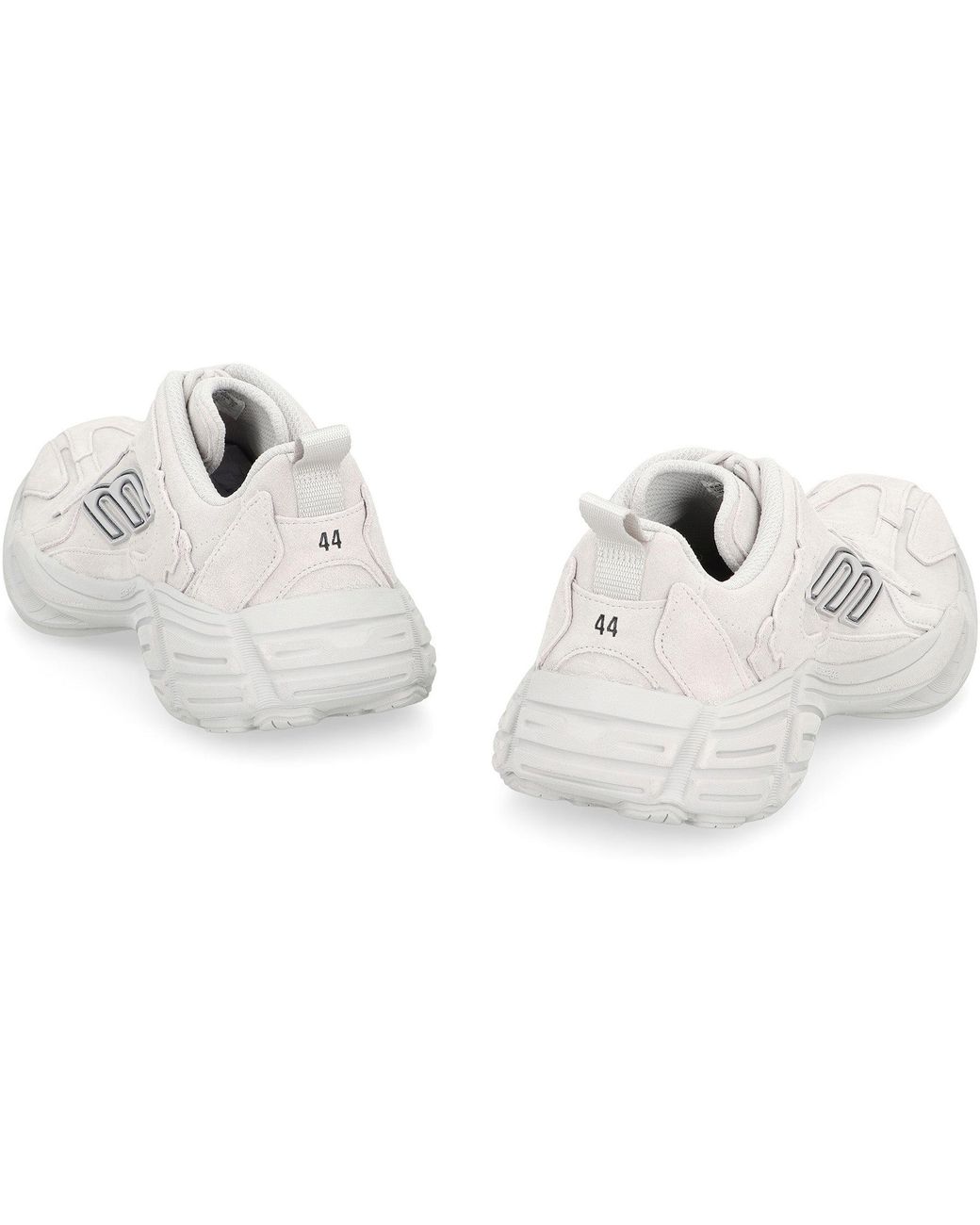 Balenciaga White Monday Low-Top Sneakers Calfskin; Polyester Trainers