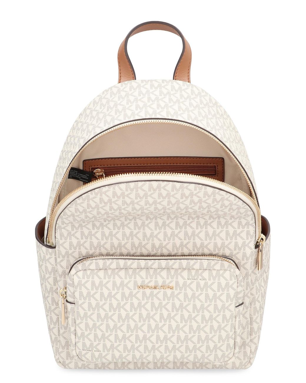 MICHAEL Michael Kors Natural Medium Tanner Backpack With Logo Print