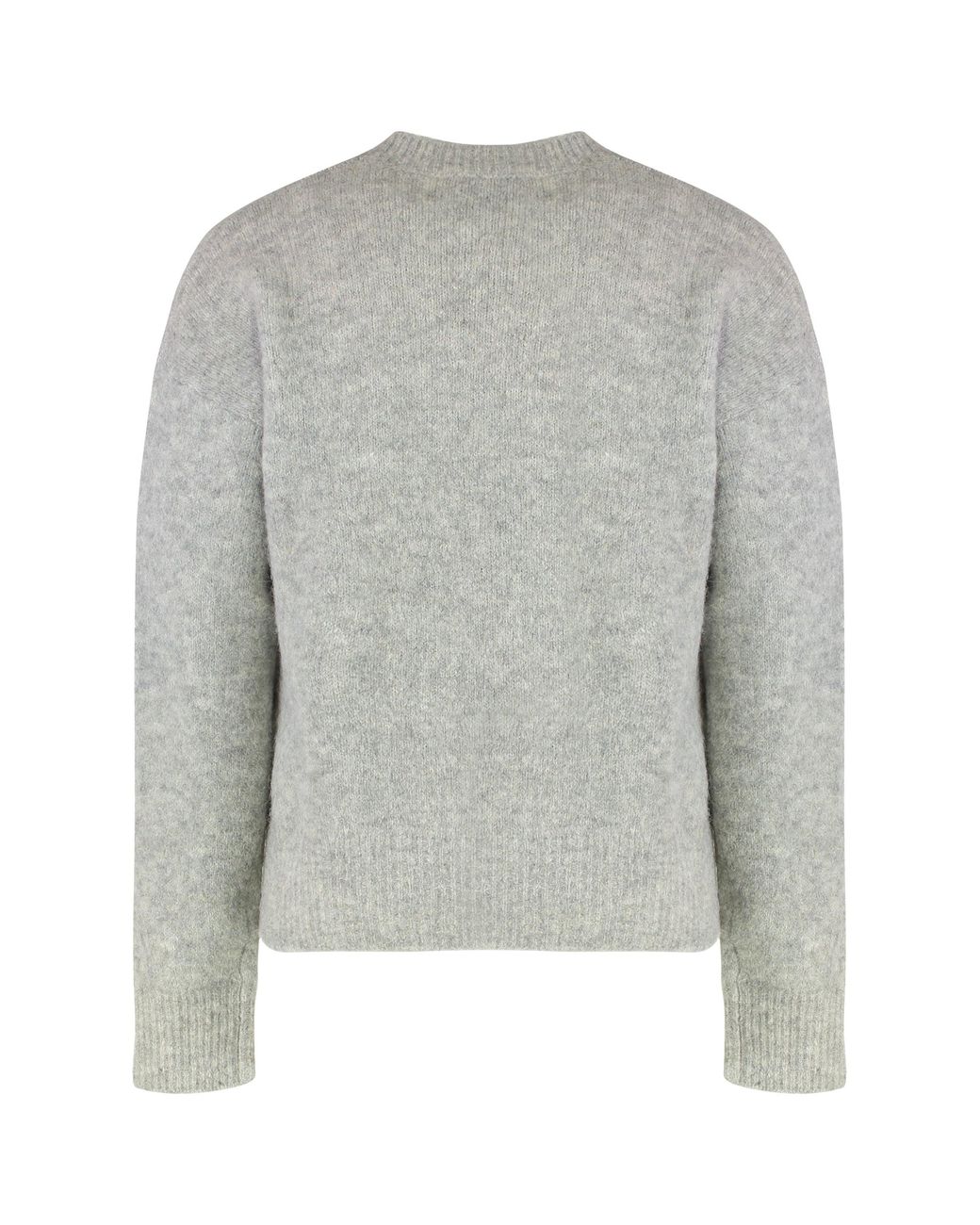 AMI Gray Sweater Round Neck Mixed Wool Alpaca Sweatshirts for men