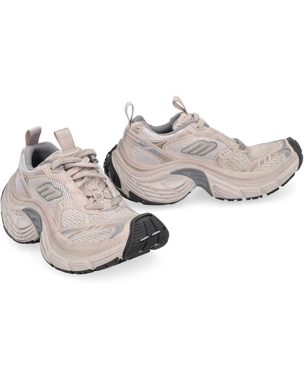 Balenciaga White Fabric Low-Top Sneakers Upper: Polyurethane Trainers