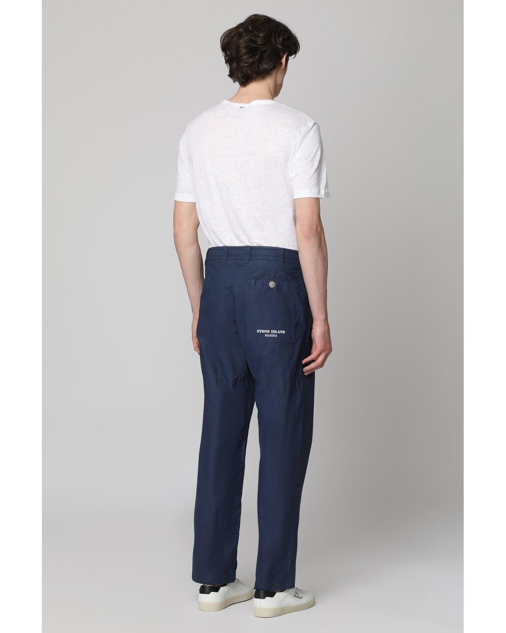 Stone Island Blue Stone Island Cotton Trousers for men