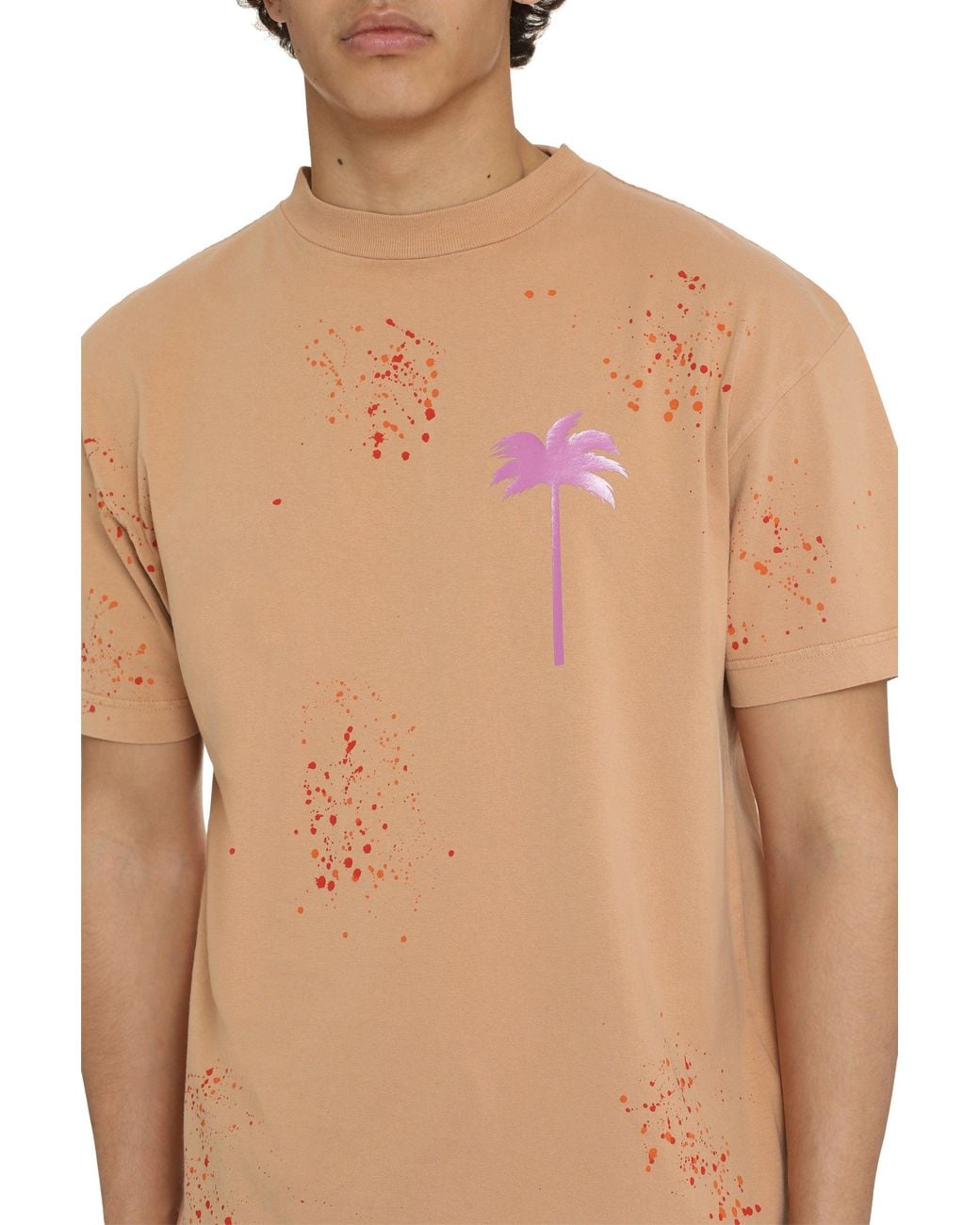 Palm Angels White Cotton Crew-neck T-shirt for men