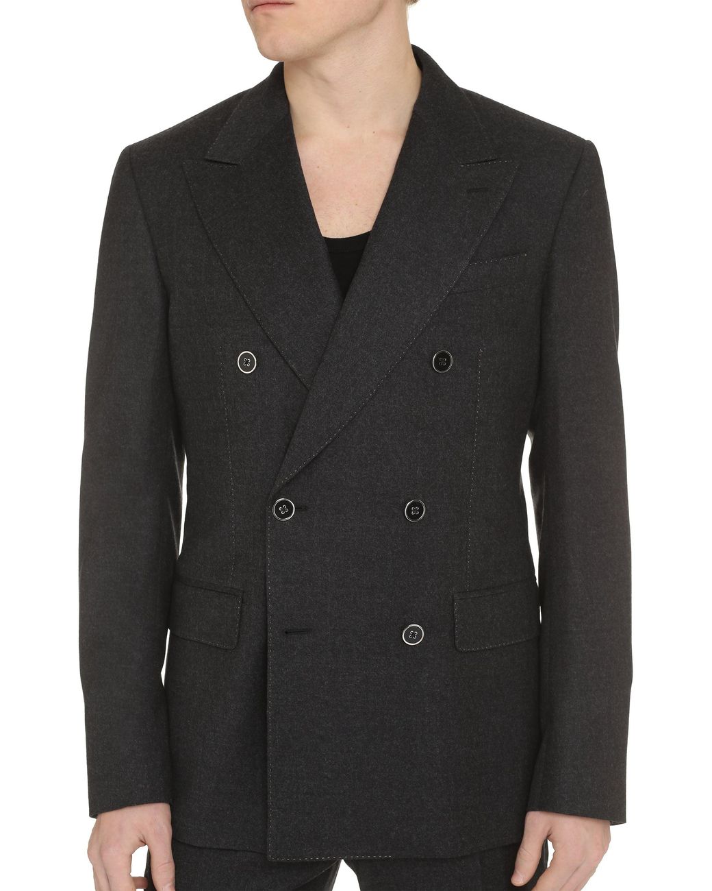 Dolce & Gabbana Black Wool Double-Breasted Blazer For – Fw23 Collection for men