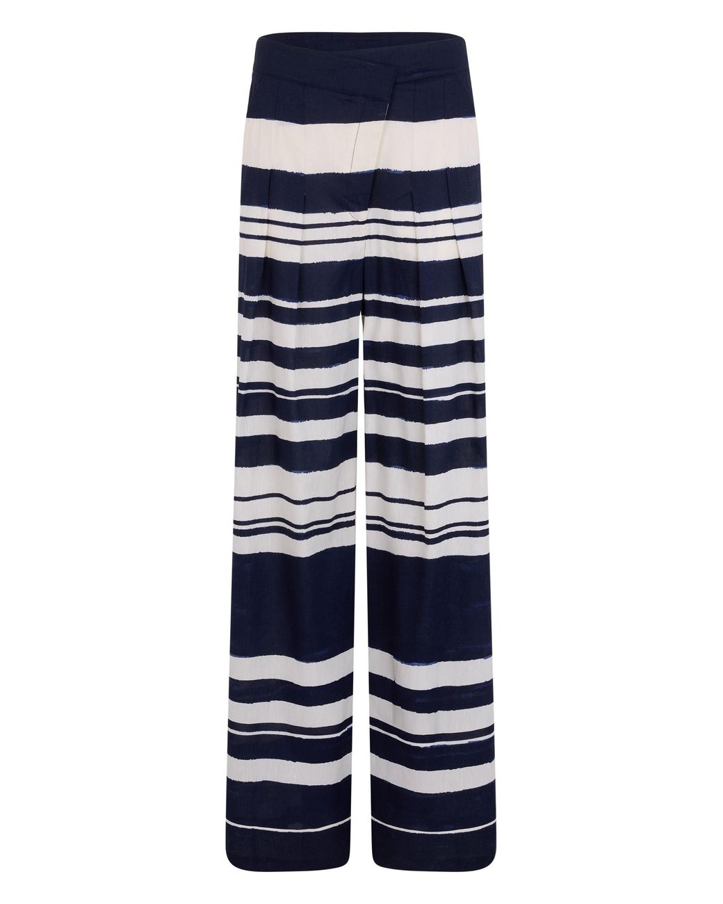 Veronica Beard Blue Wide-Leg Trousers-Dove Viscose