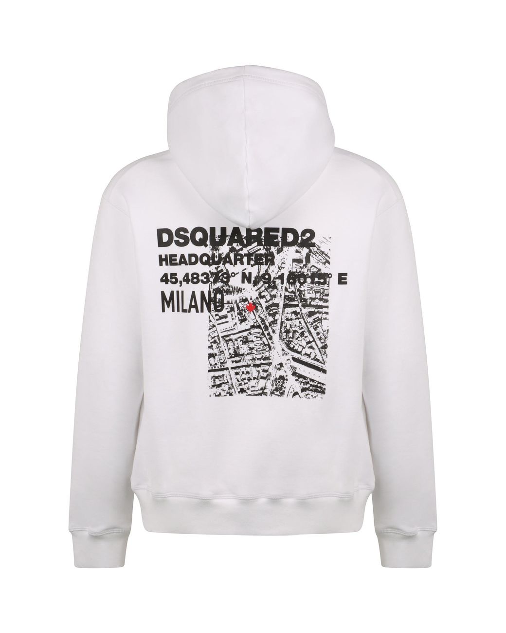 DSquared² White Ceresio Map Cool Fit Hoodie for men
