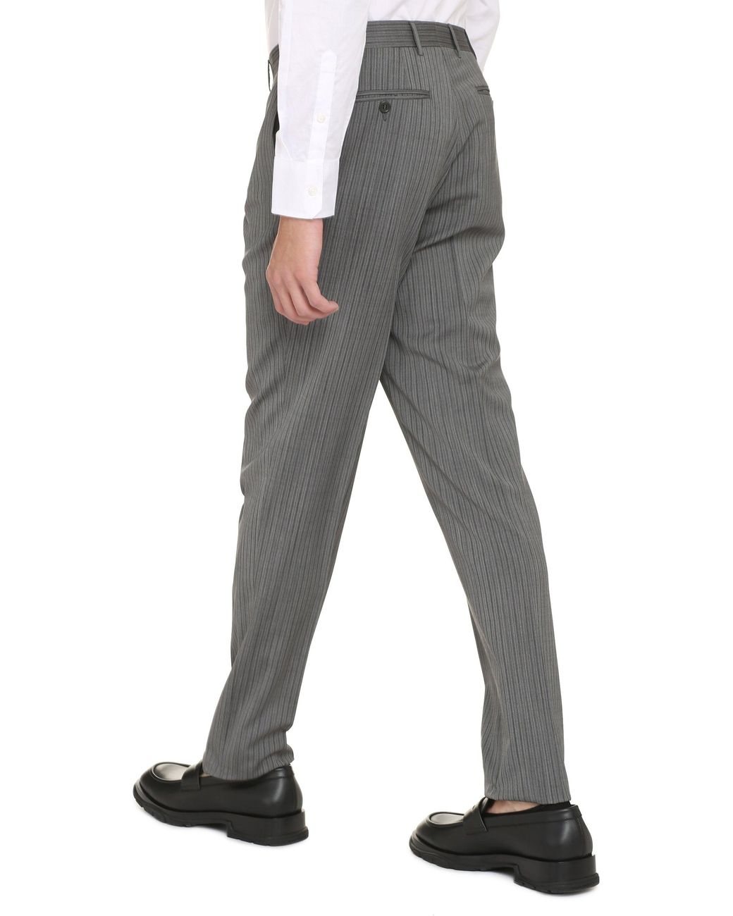 Canali Gray Tailored Wool Trousers for men