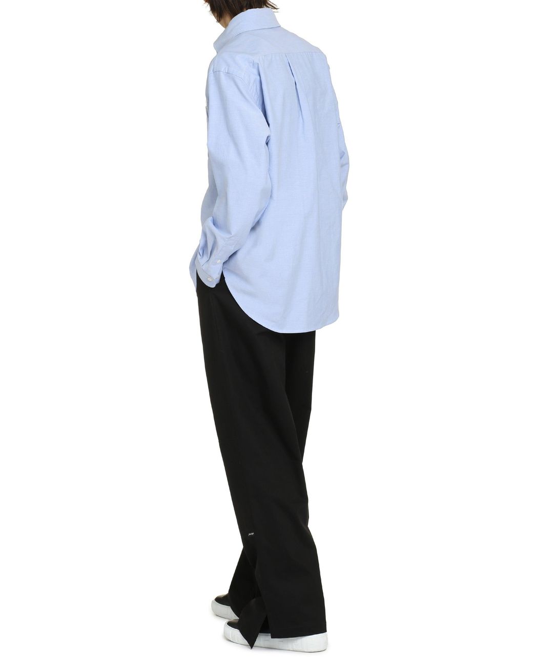 Palm Angels Blue Button-Down Collar Cotton Shirt for men