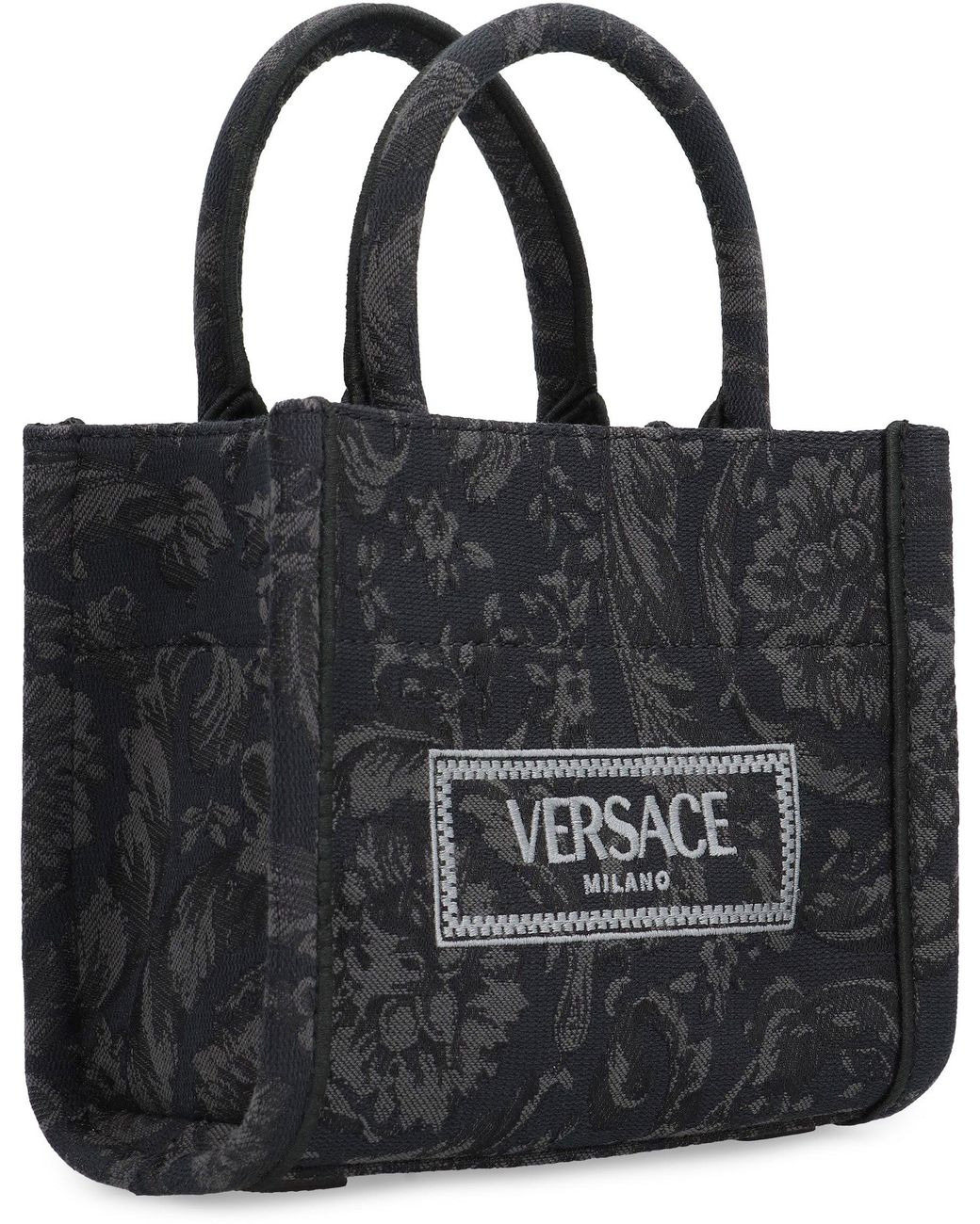 Versace Black Athena Mini Tote Bag Polyamide