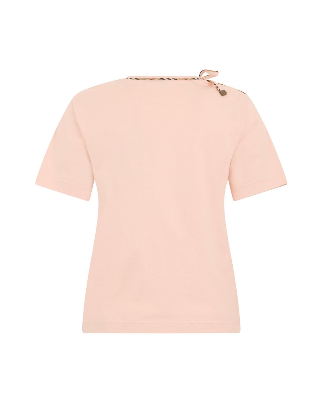 Burberry Pink T-Shirt With Tartan Detail