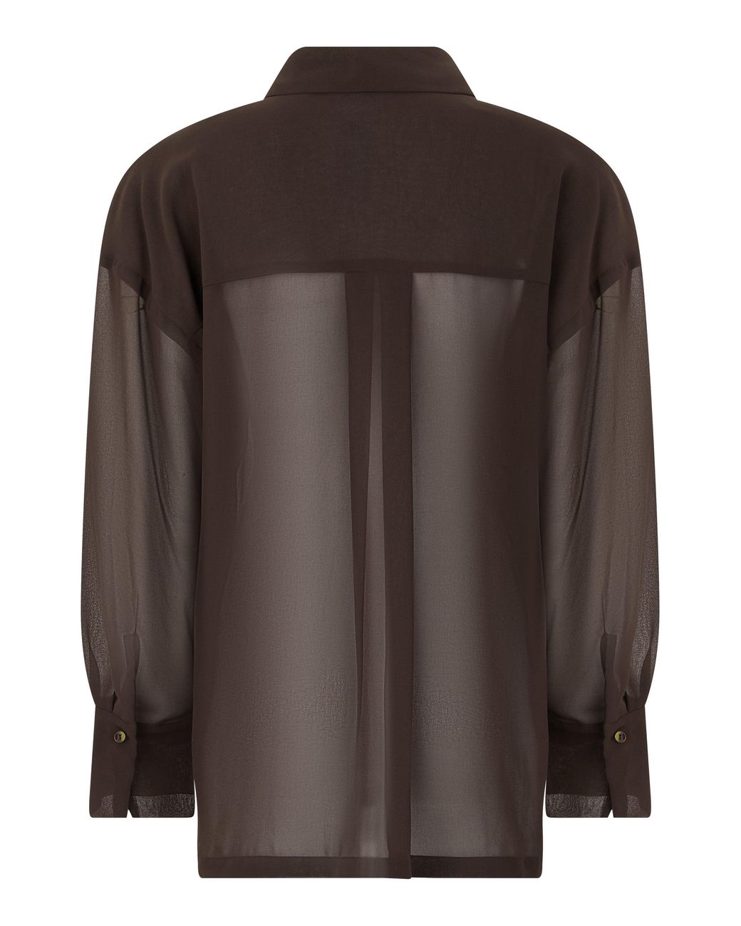 P.A.R.O.S.H. Brown Sheer Blouse With Ruffles