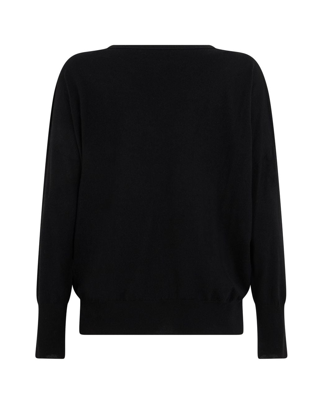 Slowear Black Virgin Wool Sweater With V-Neck