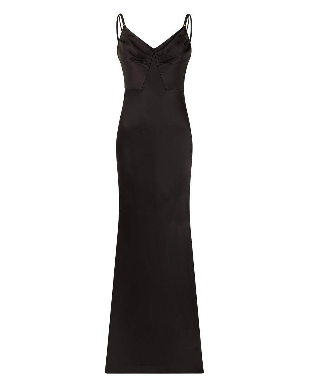 Elisabetta Franchi Black Long Dress With V-Neck