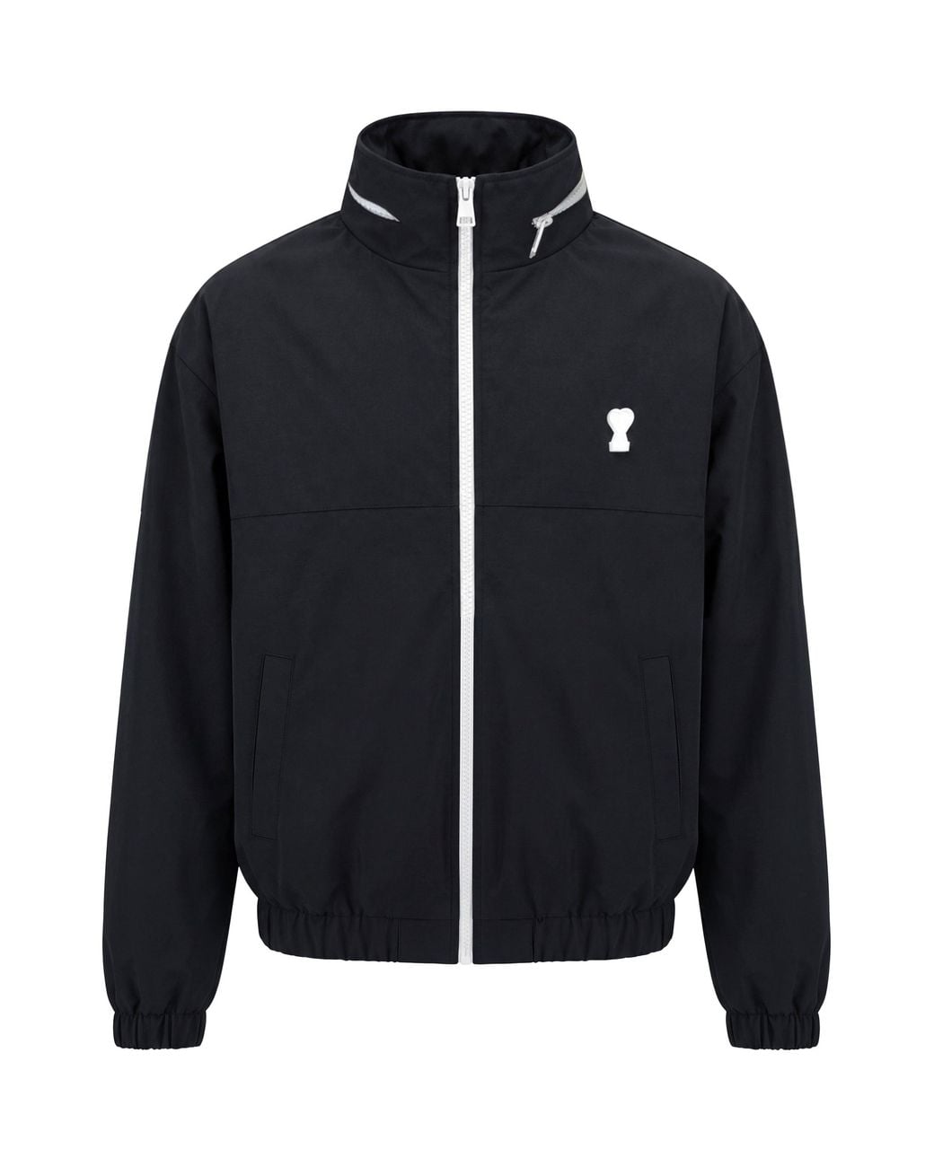 AMI Black Windbreaker With Applied Logo for men