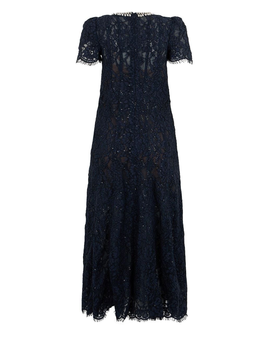 Self-Portrait Blue Long Lace Dress