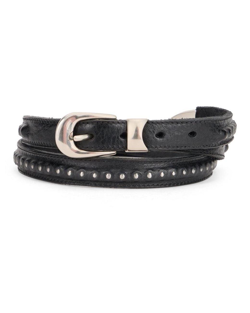 Our Legacy Black Leather Belt With Studs for men