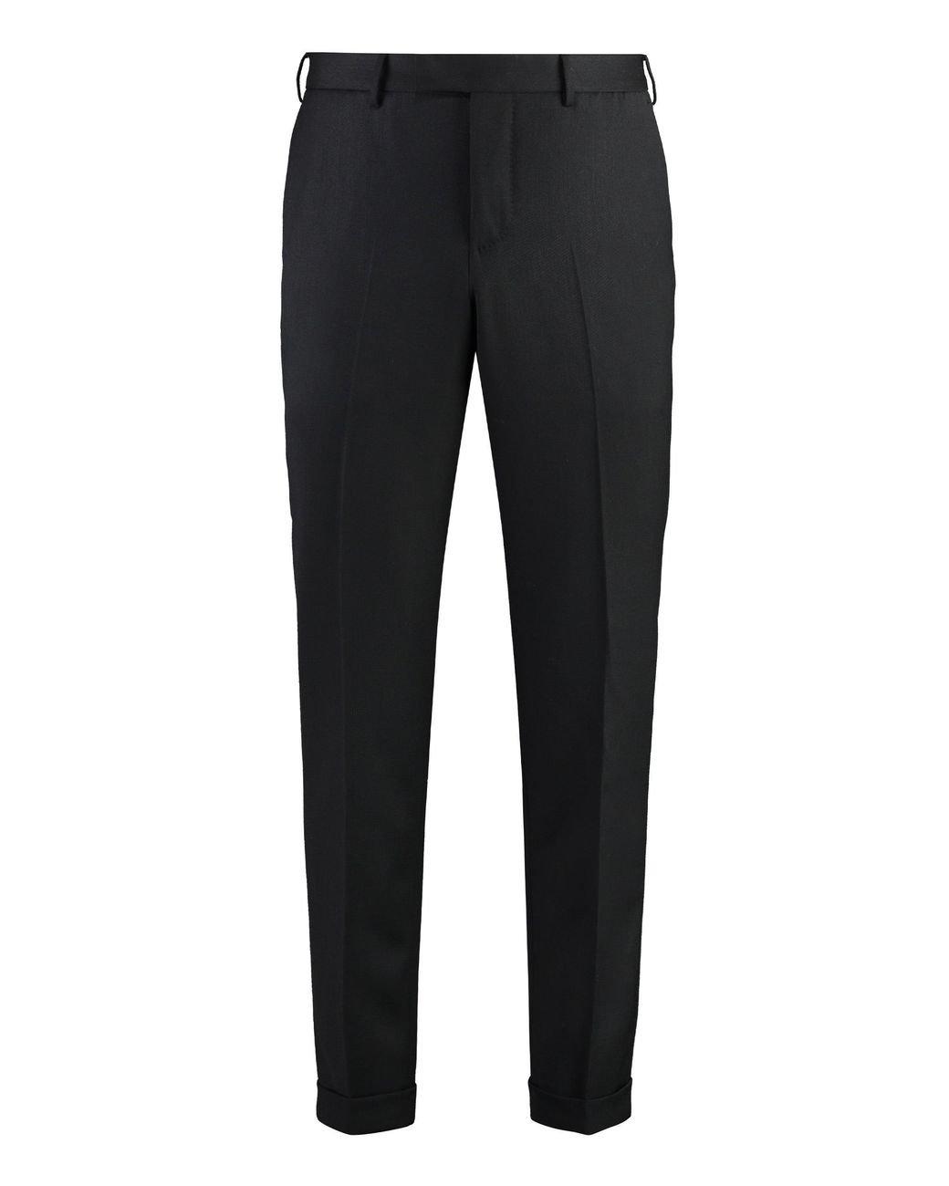 PT01 Black Travel Wool Blend Trousers for men