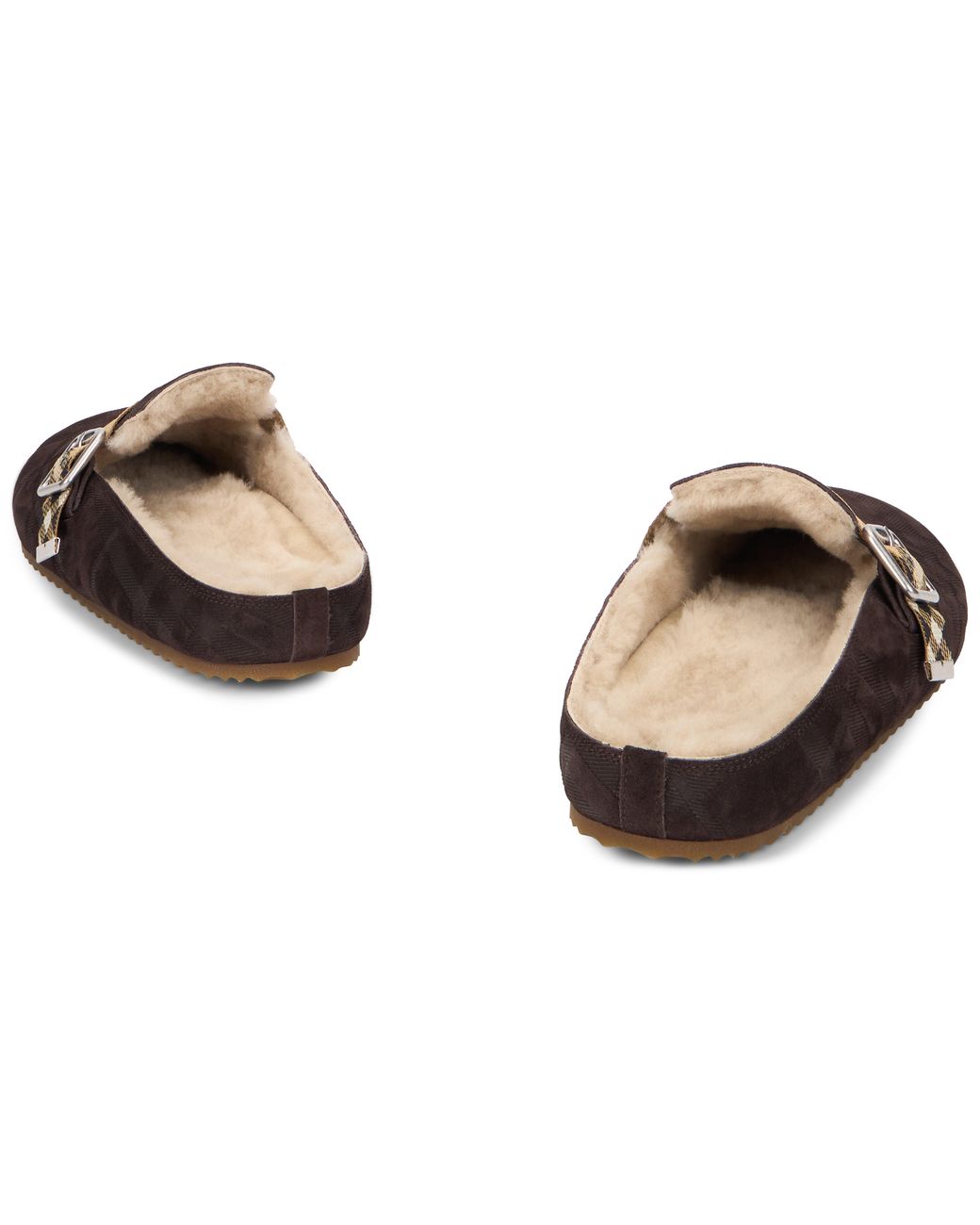 Burberry Brown Mules With Hair Calf Slippers for men