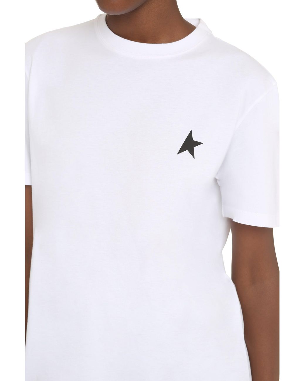 Golden Goose Deluxe Brand White Logo Print Cotton T Shirt