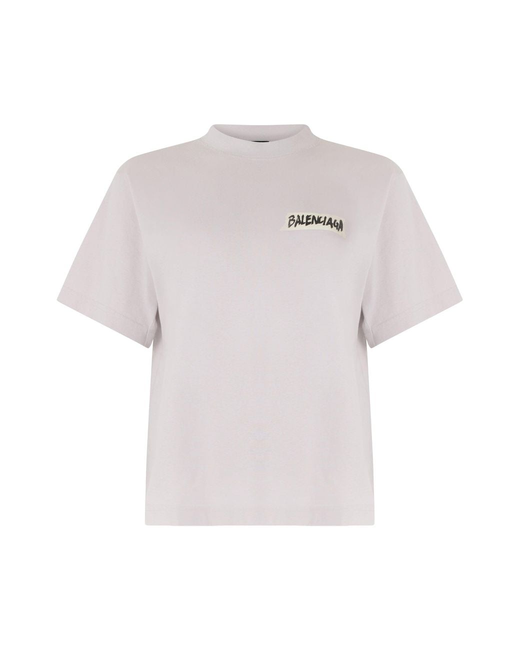 Balenciaga White Cotton T-Shirt With Logo