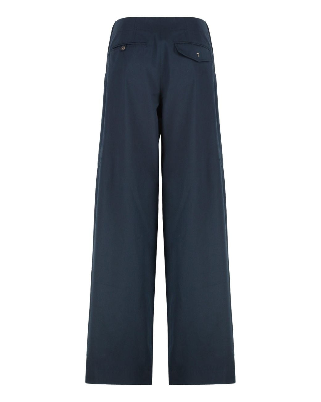 Tod's Blue Trousers Poplin Cotton Wide-Leg